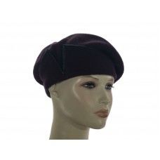 Laulhere French Beret Style 100% Wool Hat Jeanne Eggplant France 7 1/47 3/8    eb-25563052